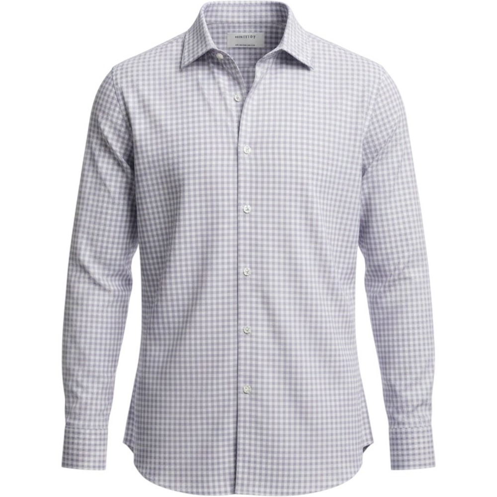 Ministry of Supply Gingham Button Down Shirt XXL Lavender White Business Casual